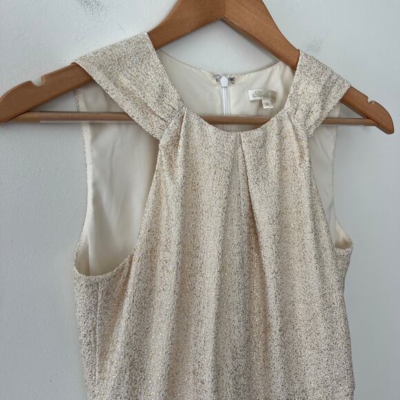 Shoshana Gold Metallic Sleeveless Mini Cocktail Dress, Size 2 - Picture 4 of 8